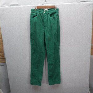 PacSun Womens Green Corduroy Dad Jeans Straight Leg Pants Size 27 Surf Casual